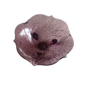 Fenton Amethyst Wisteria Glass 3 Footed Candy Dish 1930's